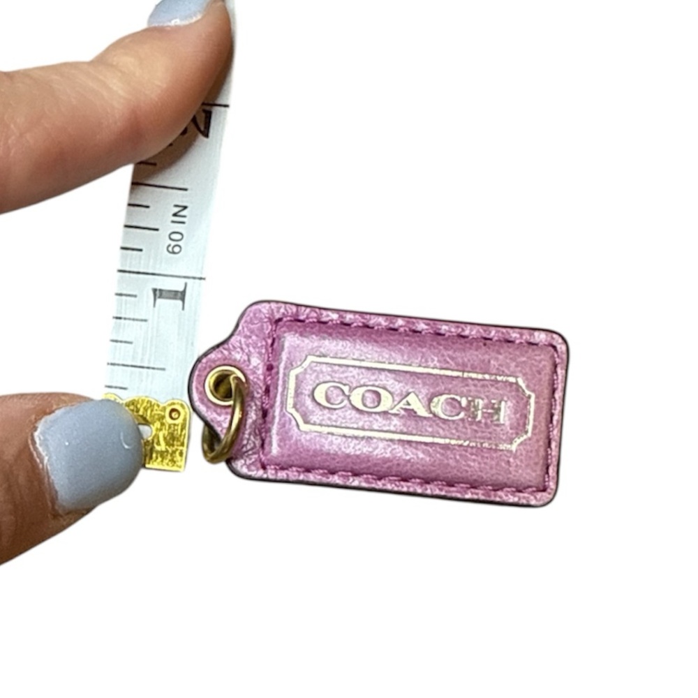 Coach Metallic purple Leather Key Tag / Bag Charm keychain - Picture 5 of 5